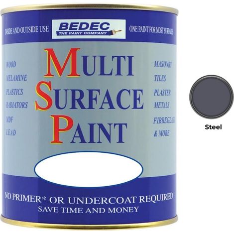 Bedec Multi Surface Paint - Satin - Steel - 2.5L