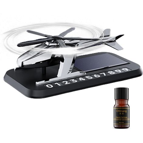 Diffuseur de parfum solaire pour aromathérapie  Diffuseur rotatif d'hélicoptère pour voiture  Diffuseur de parfum de voiture à énergie solaire d'avion pour femme (1/5)