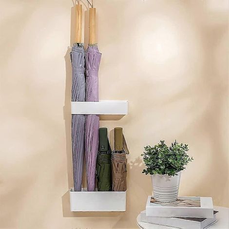Online Store - Lot de deux supports de parapluie antirouille sans perçage, supports de parapluie muraux réglables de style japonais (1/5)