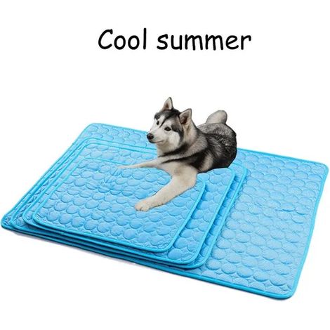 Tapis rafraîchissant pour chien QD, bleu, taille S (50 x 40 cm) (1/3)
