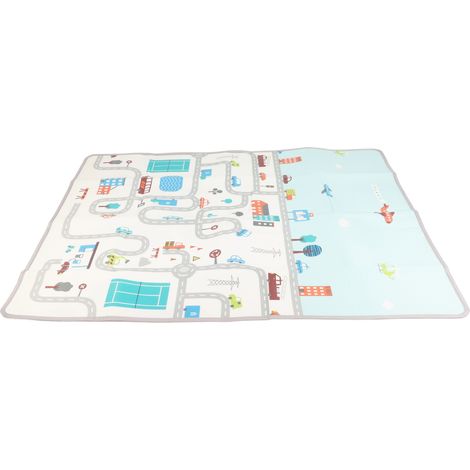 Tapis d'éveil pour bébé, tapis de sol pour bébé rampant en polyéthylène (XPE), 180 x 150 cm, avec sac de rangement pour jouer à l'intérieur. (1/5)