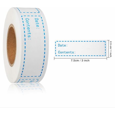 Étiquettes alimentaires congélateur autocollantes, stickers date conservation surgelés, lot étiquettes adhésives pour stockage glace. (1/5)