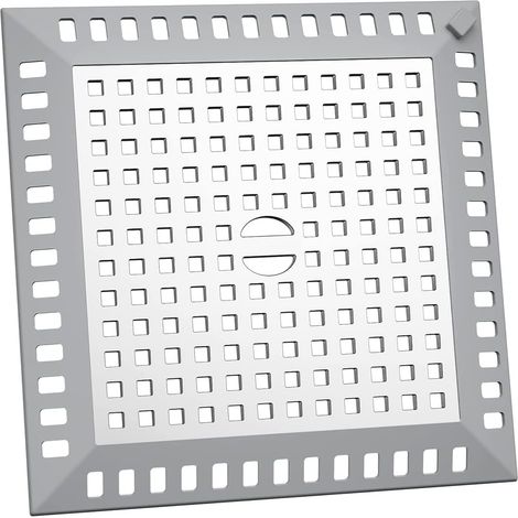 Attrape Cheveux Douche 12,3 x 12,3 cm Filtre Evier Cuisine de Carré en Acier Inoxydable Argenté Grille Evier Anti (1/5)