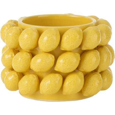 Cache-Pot en Céramique "Citron" 15cm Jaune (1/3)