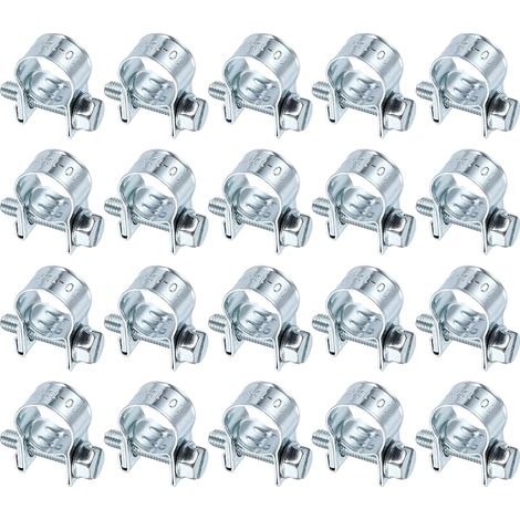 20Pcs Collier De Serrage Pour Injection De Carburant 10-12mm Ajustable En Acier Zingué Mini Collier Pour Tuyau De Gaz Pour Automotive Agriculture Plomberie Diesel Essence Tuyau (1/5)
