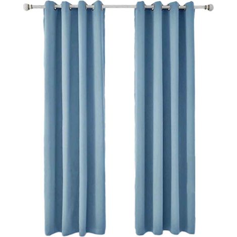 Pièces Rideaux Occultants Thermiques Rideaux de Salon - 140 x 240(Bleu Clair) bleu clair bleu ciel (1/5)