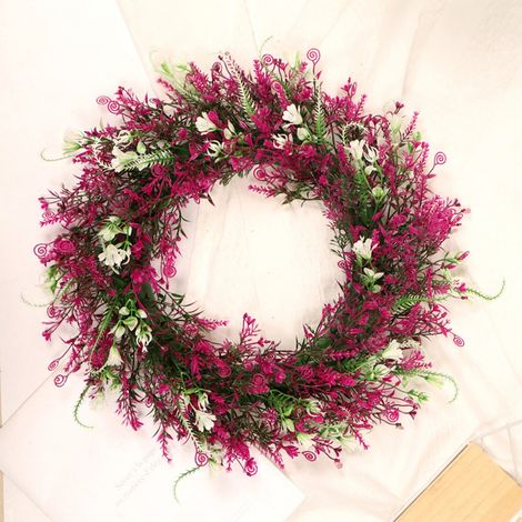 Guirlande Artificielle - Couronne De Feuillage Printanier En Plastique - 45 Cm - Décoration Intérieure Et Extérieure - 1 Pièce (1/5)