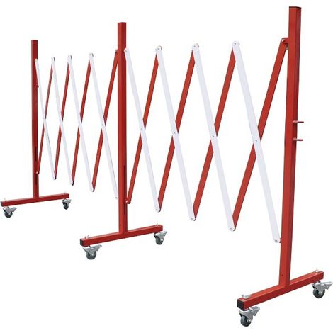 PROVOST - Barrière extensible à roulettes en acier - Longueur maximale 4000 mm - Hauteur 940 mm