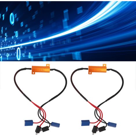 Décodeur LED à résistance unique H1 pour phares antibrouillard LED, fil décodeur T50W8RJ (1/5)