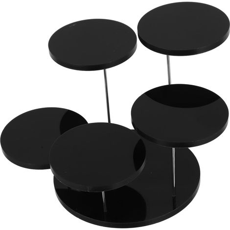 5-Tier Black Acrylic Jewelry Display Stand, Multi-Level (1/5)