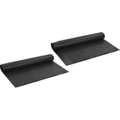 Panneau d'égouttage nervuré, 2 pièces, noir, 1 x 20 mètres PEHD (1/5)