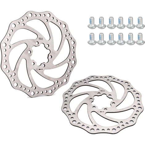 2 Pièces De Frein VTT,Frein À Disque 160mm,Fixation 6 Trous,Haute Performance En Acier Inoxydable,Pour Vélo De Montagne,Vélo De Route,BMX,Usage Quotidien,Dissipation Optimisée De Chaleur