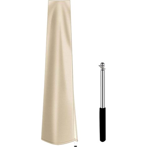 Housse de Parasol de Patio, Housses de parasols d'extérieur, imperméables, Housses de Parasol de marché avec Fermeture éclair, Beige 190cm (1/5)