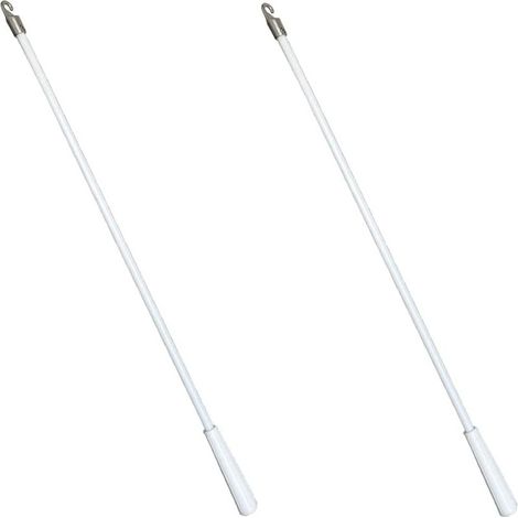 43 cm lange, silberbeschichtete Fiberglas-Drehstange, geeignet für Gardinen, Jalousien und Lamellenrollos. (1/5)