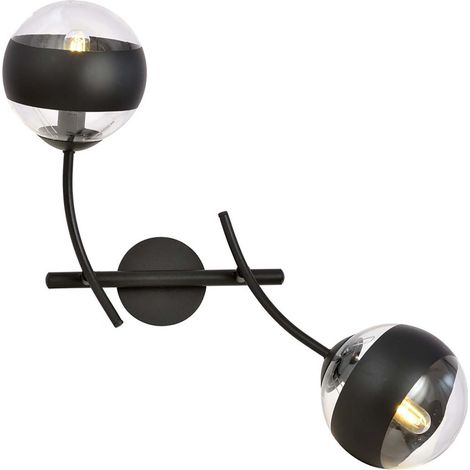 Applique Contemporaneo Oceano Acciaio Nero 2 Luci E14 Ip20 (1/5)