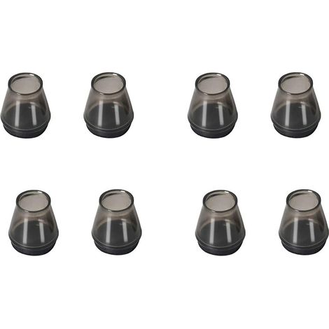 Lot de 8 capuchons ronds en silicone pour pieds de chaise, patins antidérapants pour pieds de chaise en caoutchouc (noir, L) (1/5)