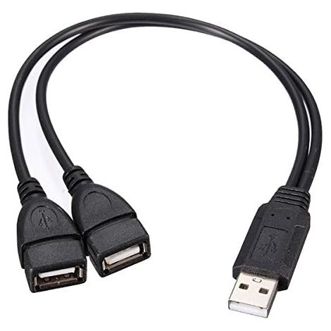 USB 2.0 A Male to 2 Dual USB Jack Femelle Y Splitter Hub Câble Adaptateur Cordon d'alimentation (1/5)