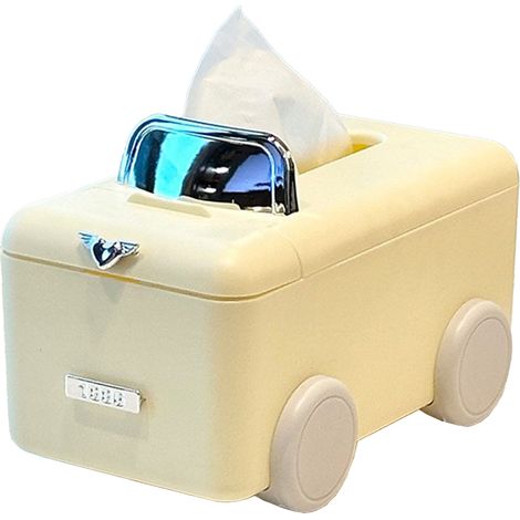 Boîte à mouchoirs voiture ANDER Jaune crème Design créatif rangement télécommande salon bureau (1/4)