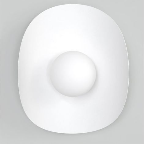 Lampada a parete Fiero in acciaio bianco opaco