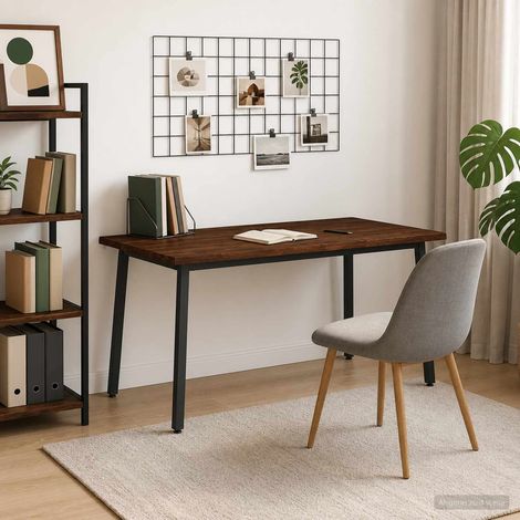 vidaXL Table à manger en bord vivant 160 x 90 x 75 cm Marron foncé (1/5)