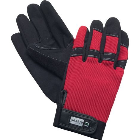 Guantes de cuero sintético Técnico mecánico talla 9 cuero sintético negro / rojo
