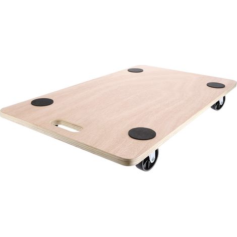 Plateau de transport à roulette 200 kg - Bois de peuplier 75x45cm (1/3)