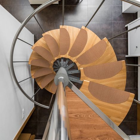 Lot de 15 marches d'escalier arrondies - Antidérapantes et autocollantes
