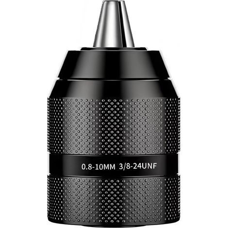Mandrin de perçage universel autoserrant 0,8 à 10 mm avec tête hexagonale et filetage 3/8 24UNF pour perceuse (1/4)