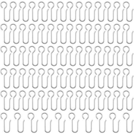 80 Pièces Crochets à Rideaux en métal,Crochets de Rideaux,Crochets agrafes pour Rideaux,pour Rideau de Fenêtre, Rideau de Douche (1/4)