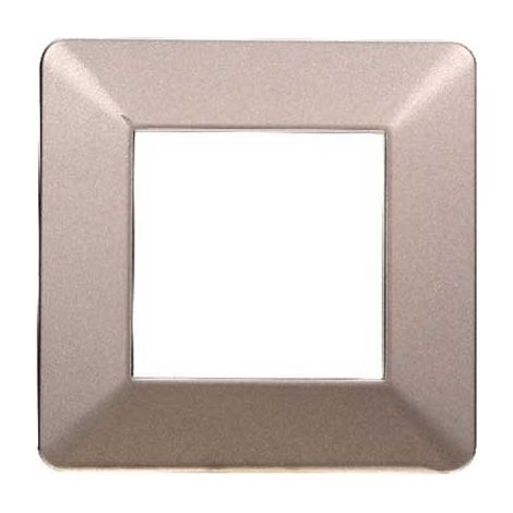 Plaque compatibles Vimar Plana 2 modules plastique couleur acier bronze Ettroit EV83210