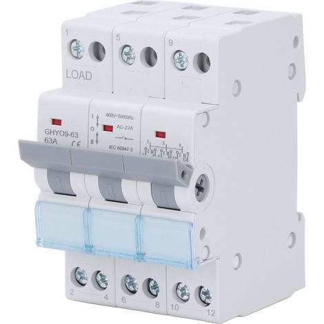 Commutateur d'isolation de transfert de puissance double 3P, montage sur Rail DIN 35mm, Conversion manuelle 63A 400V (1/5)