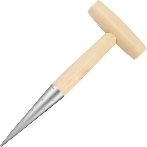 1 Plantoir à Main, Acier Inoxydable, Manche Bois Ergonomique, Distributeur de Semences, Jardinage