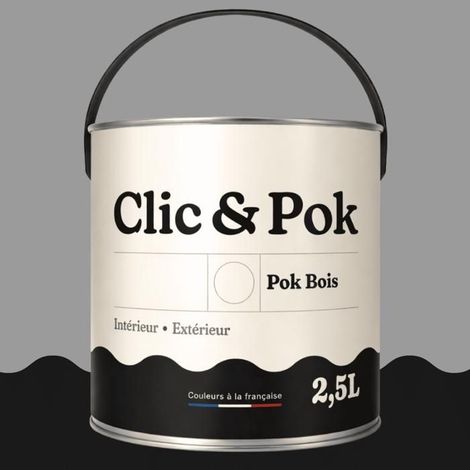 Peinture Bois Extérieur – POK BOIS - 2,5L - RAL 7004 - Gris de sécurité- Résistante aux intempéries - Ne s'écaille pas