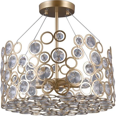 Italux Nardo - Plafonnier Moderne Encastré Doré Champagne 5 Lumière, E14 (1/2)