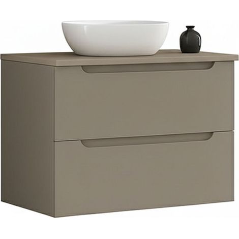 Kibath Mueble de baño con Lavabo VICTORIA 60x45 cm acabado Moka mate 2 cajones suspendido (1/5)