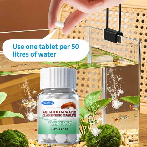 KineShineX Aquarienwasserreinigungstabletten klären und reinigen Wasser, entfernen Gerüche und Fischgeruch und reinigen Wasser für Aquarien und Fischteiche. (1/5)