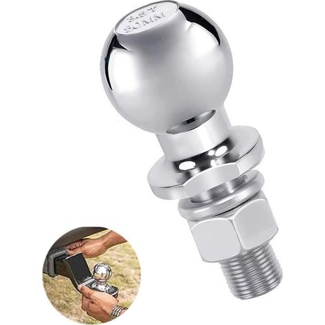 Boule D'attelage De Remorque,3,5T 50mm Boule Attelage Remorque,Boule D'Attelage D'Attelage à Rotule pour Tracteur, Camping-Car, VTT (1/5)