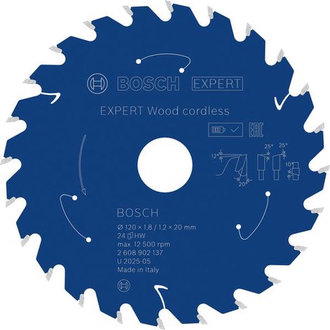 Bosch Wood cordless Circular Saw Blade 120 x 1.8/1.2 x 20 mm T24 2608902137 (1/4)