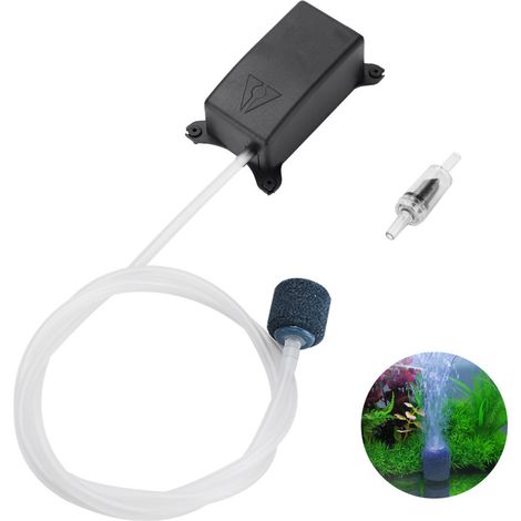 Pompe à air silencieuse pour aquarium, mini pompe à oxygène, 1,5 W, pour aquariums de 1 à 50 litres, avec diffuseur d'oxygène. (1/5)