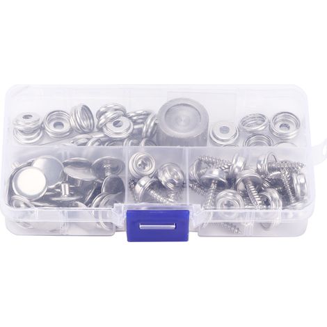 Kit de fixation à pression pour bâche de bateau en toile, bouton, vis métallique, rivet, boucle, outils (1/5)
