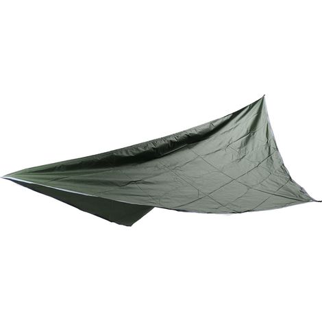 Auvent de Camping Polyvalent Quadrangulaire Anti-UV Imperméable Bâche Tente Plein Air Tente Hamac pour Camping Extérieur Plage Vert OD (1/5)