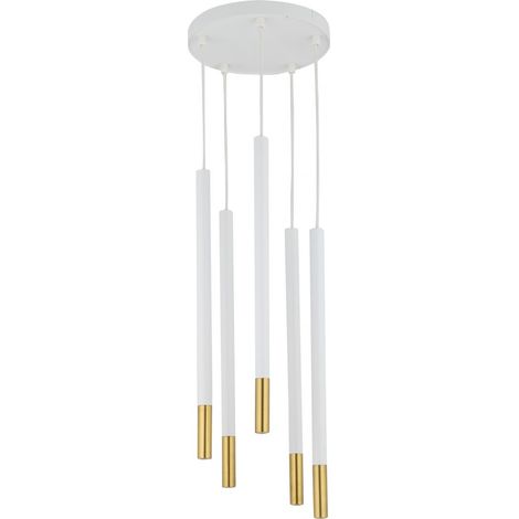 Suspension Sopel Due minimaliste blanc/or 5xG9 Sigma
