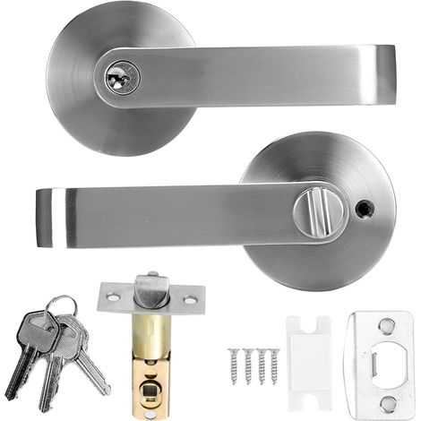 Serrure de porte à poignée moderne d'intérieur, levier d'entrée universel à boulon unique (1/5)
