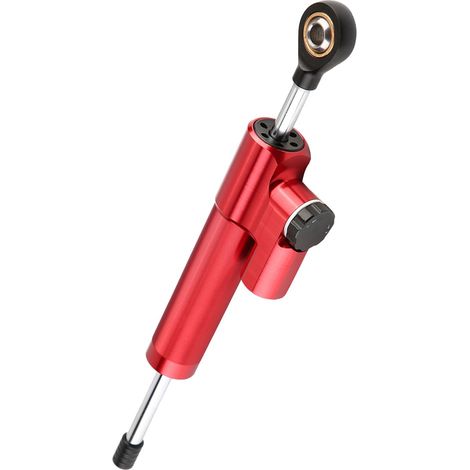 Motorrad-Lenkungsdämpfer-Set, Stabilisator in rot-schwarzen Aluminiumlenkern