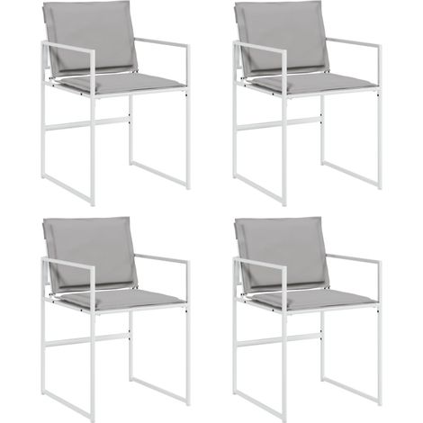 Lot de 4 Chaises de jardin,Chaise d'extérieur avec coussins blanc acier/textilène CFW8808728 (1/5)