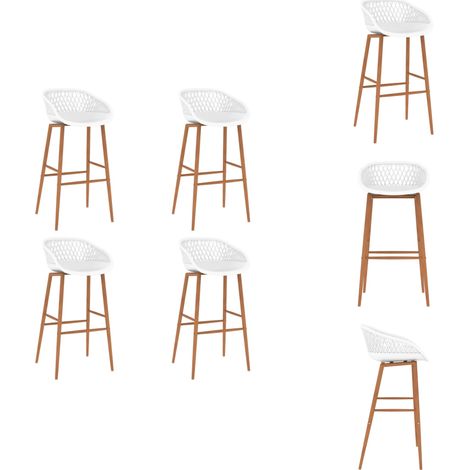 Tabourets de bar lot de 4 blanc - Chaises De Bar - Tabourets De Bar - Chaises De Cuisine - Meubles De Bar - Chaises Design (1/5)