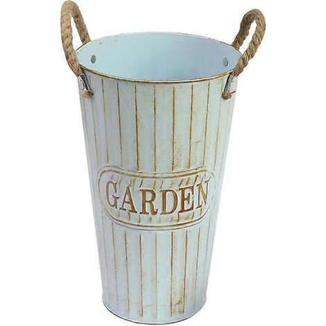Seau à fleurs style vintage en fer forgé, vase à fleurs, pot de fleurs pour plantes grasses, décoration de jardin, terrasse ou maison