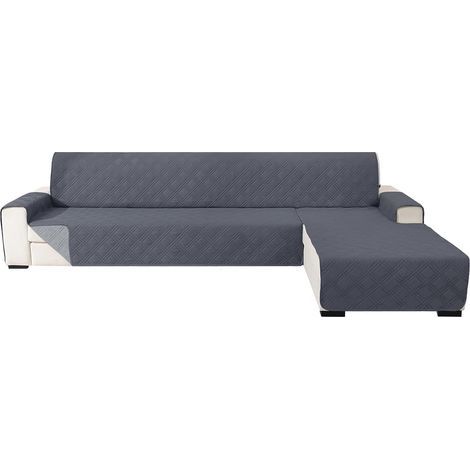 Reversible Corner Sofa Cover, 285cm, Non-Slip, For Living Room, Grey (1/5)