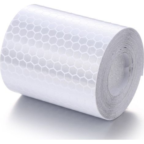 Nastro adesivo bianco 3M da 5 cm, autoadesivo e tagliabile - Nastro riflettente resistente alle intemperie - Nastro di segnalazione autoadesivo - Segnalazione di sicurezza (1/4)