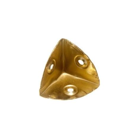 Lot de 24 protections d'angle décoratives en acier plaqué laiton 28 mm (1/2)